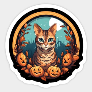 Bengal Cat Halloween, Cat Lover Sticker